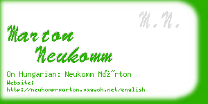 marton neukomm business card